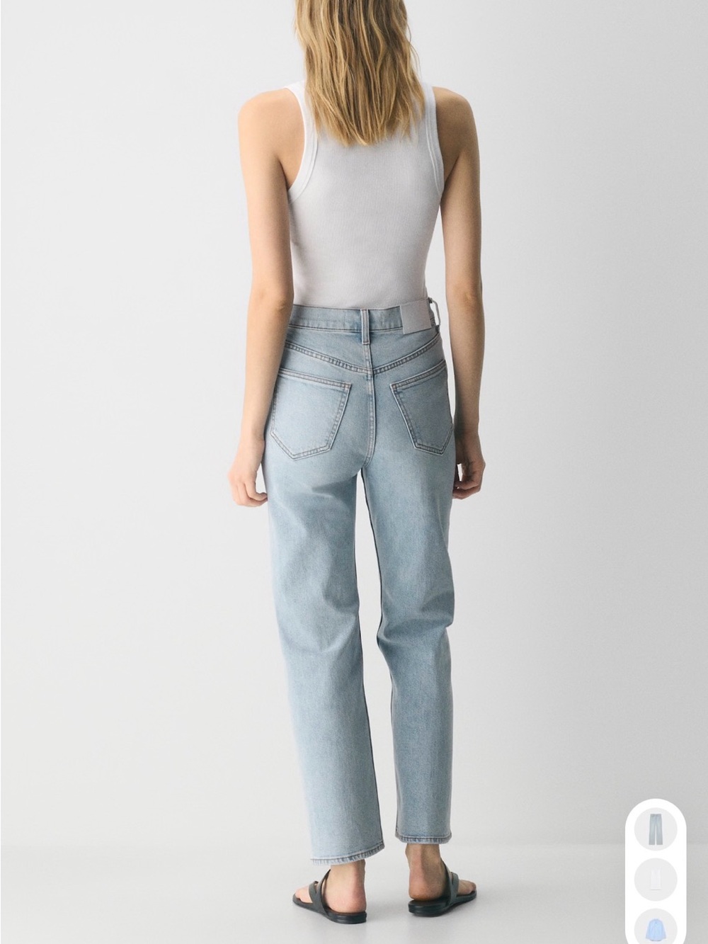 NWOT Denim Forum Arlo Hi-Rise Straight Jean in Light Blue Denim
